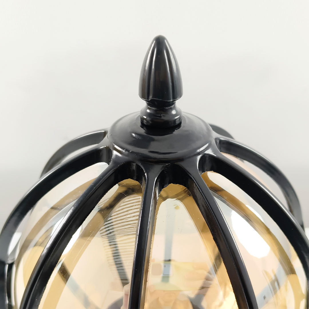 Outdoor Globe Pillar Lights Retro Glass Globe – Waterproof Black & Bronze Fence Post Cap Light