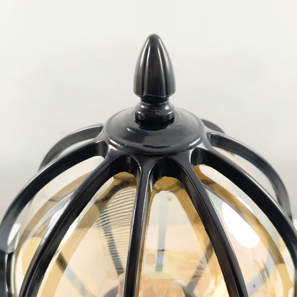 Outdoor Globe Pillar Lights Retro Glass Globe – Waterproof Black & Bronze Fence Post Cap Light