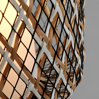 Hanging Lantern Lamp Woven Rural Modern Outdoor Pendant Light
