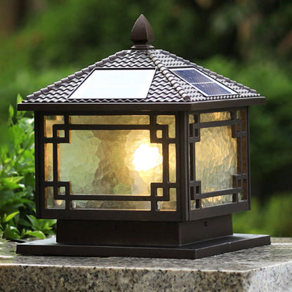 Outdoor Garden Pillar Lights Waterproof European Solar Fence Lamp