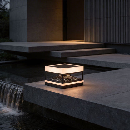 Pillar Top Lights Modern Outdoor Waterproof Square Light