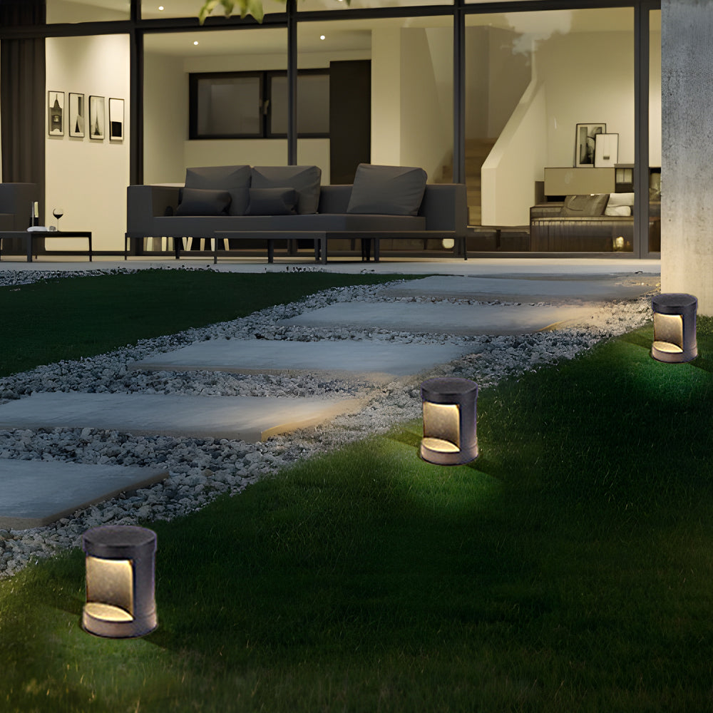 Commercial LED Bollard Lights Modern Outdoor Cylindrical Lawn Light