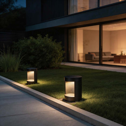 Commercial LED Bollard Lights Modern Outdoor Cylindrical Lawn Light