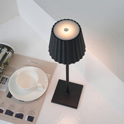 Chic Modern Metal Table Lamp with Rechargeable Battery, Touch-Activated and Cordless Buffet Lamps