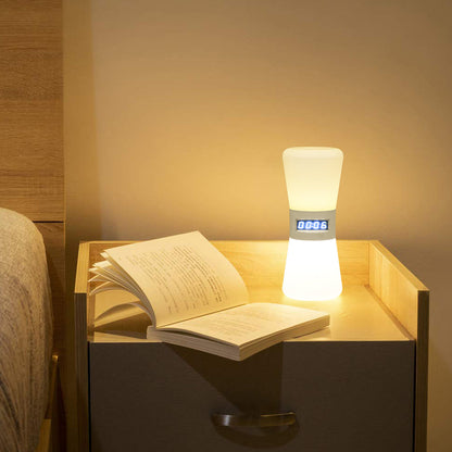 White Mini Table Lamp with Countdown Timer and Gravity Sensor — Ambient Hourglass Lamp