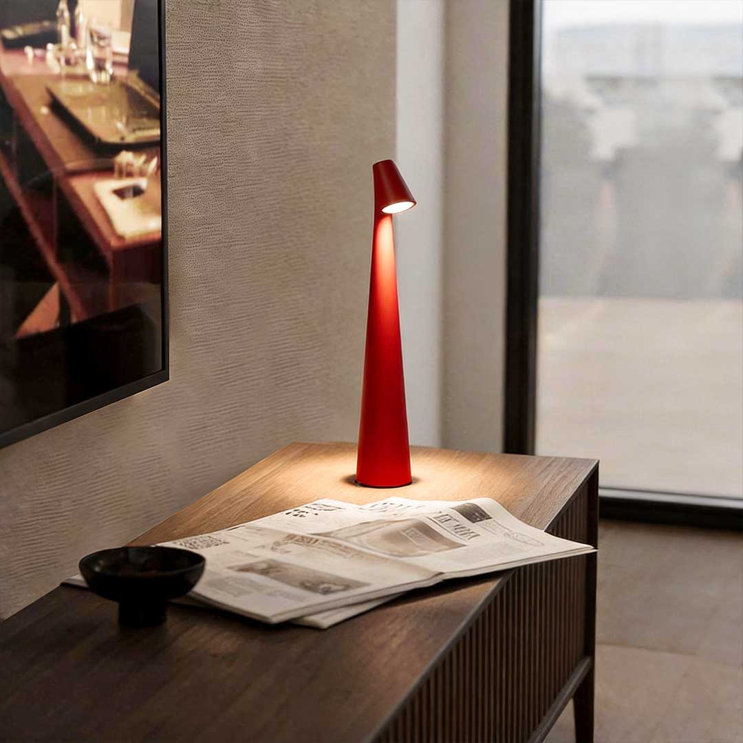 Cone-Shaped Table Lamp Dimmable – Modern LED Metal Accent Light for Bedroom & Home Office