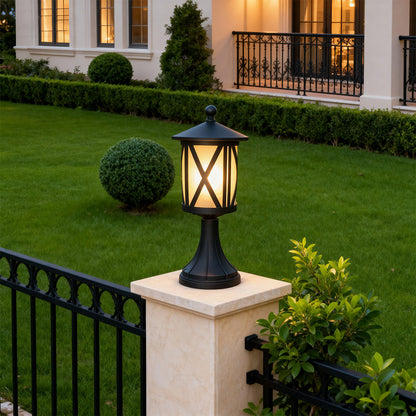 Black Outdoor Pillar Lights Waterproof LED Garden Light