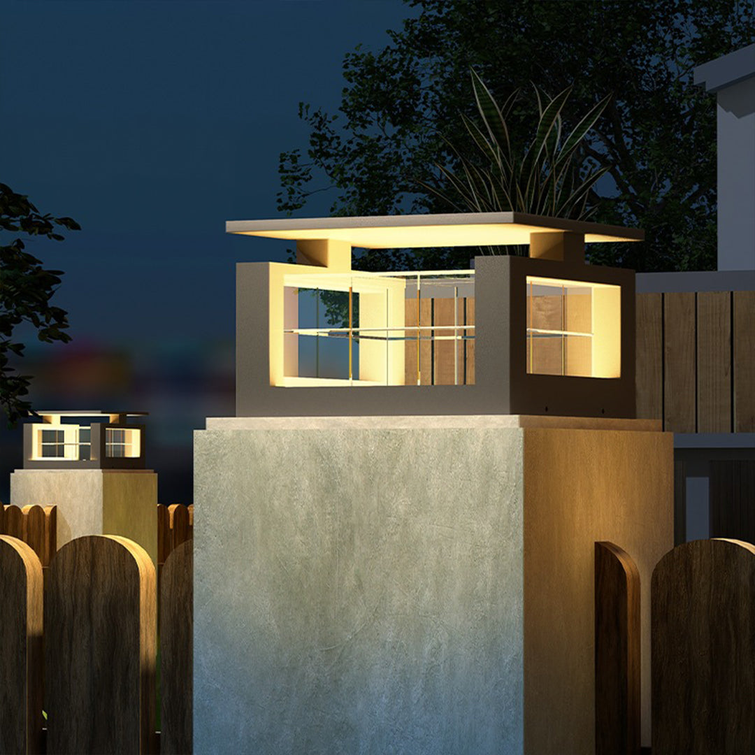 Stainless Steel LED Pillar Lights Waterproof with Acrylic Lampshade