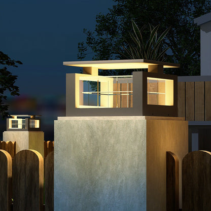 Stainless Steel LED Pillar Lights Waterproof with Acrylic Lampshade