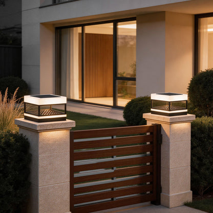 Pillar Top Lights Modern Outdoor Waterproof Square Light