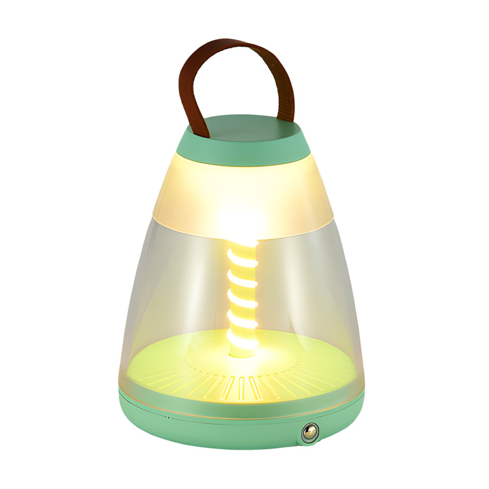 Spiral LED Outdoor Table Lamp – Battery-Powered Rechargeable Portable Patio Light with Touch Control