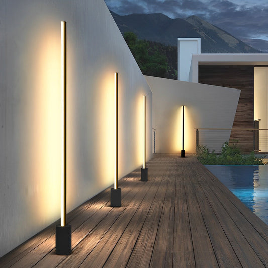 Contemporary Outdoor Floor Lamps Waterproof LED Linear Lamp