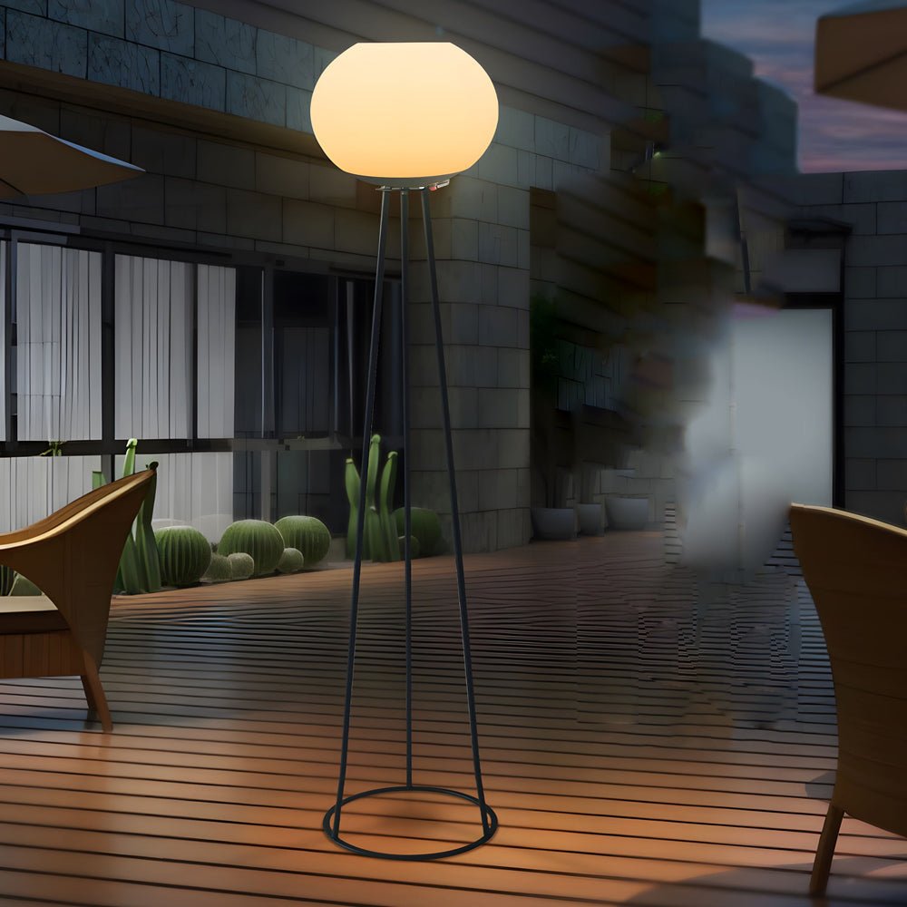 Outdoor LED Floor Lights Waterproof Solar Tripod Metal Lamp