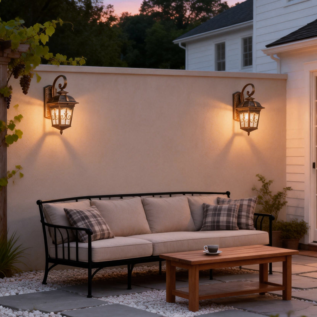 Contemporary Outdoor Wall Light Waterproof Elegant LED Lantern