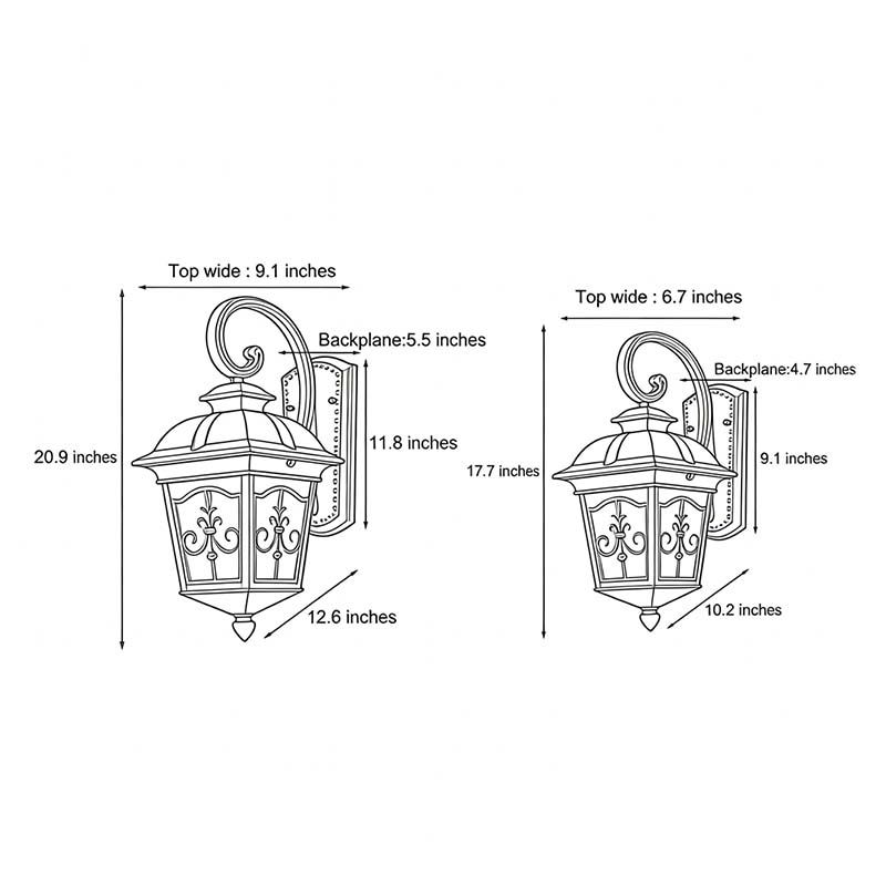 Contemporary Outdoor Wall Light Waterproof Elegant LED Lantern