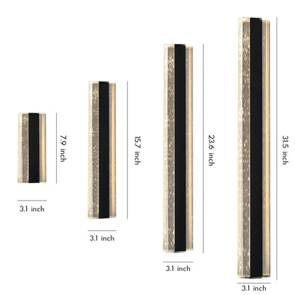Modern Linear Wall Sconce Outdoor Waterproof Crystal Light