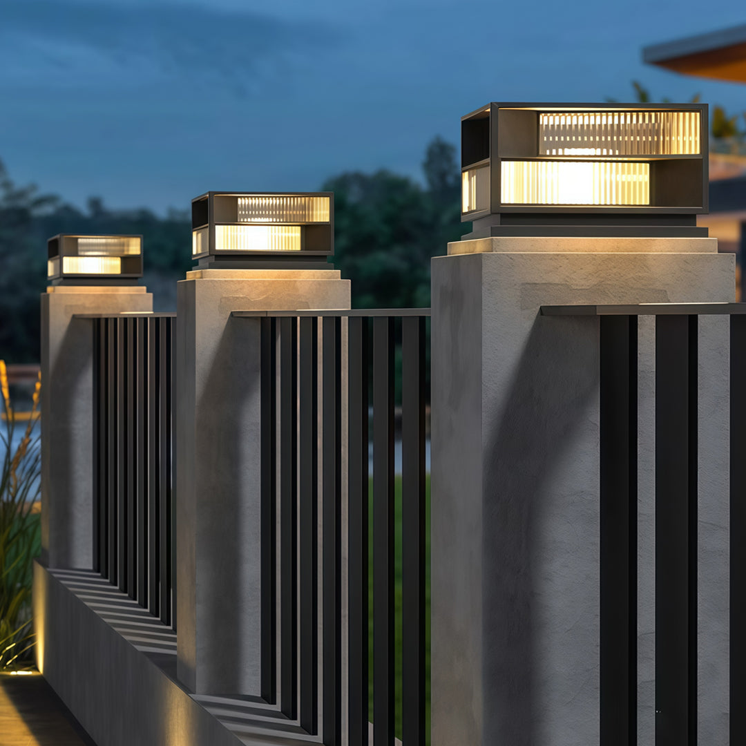 Black Waterproof LED Outdoor Pillar Light