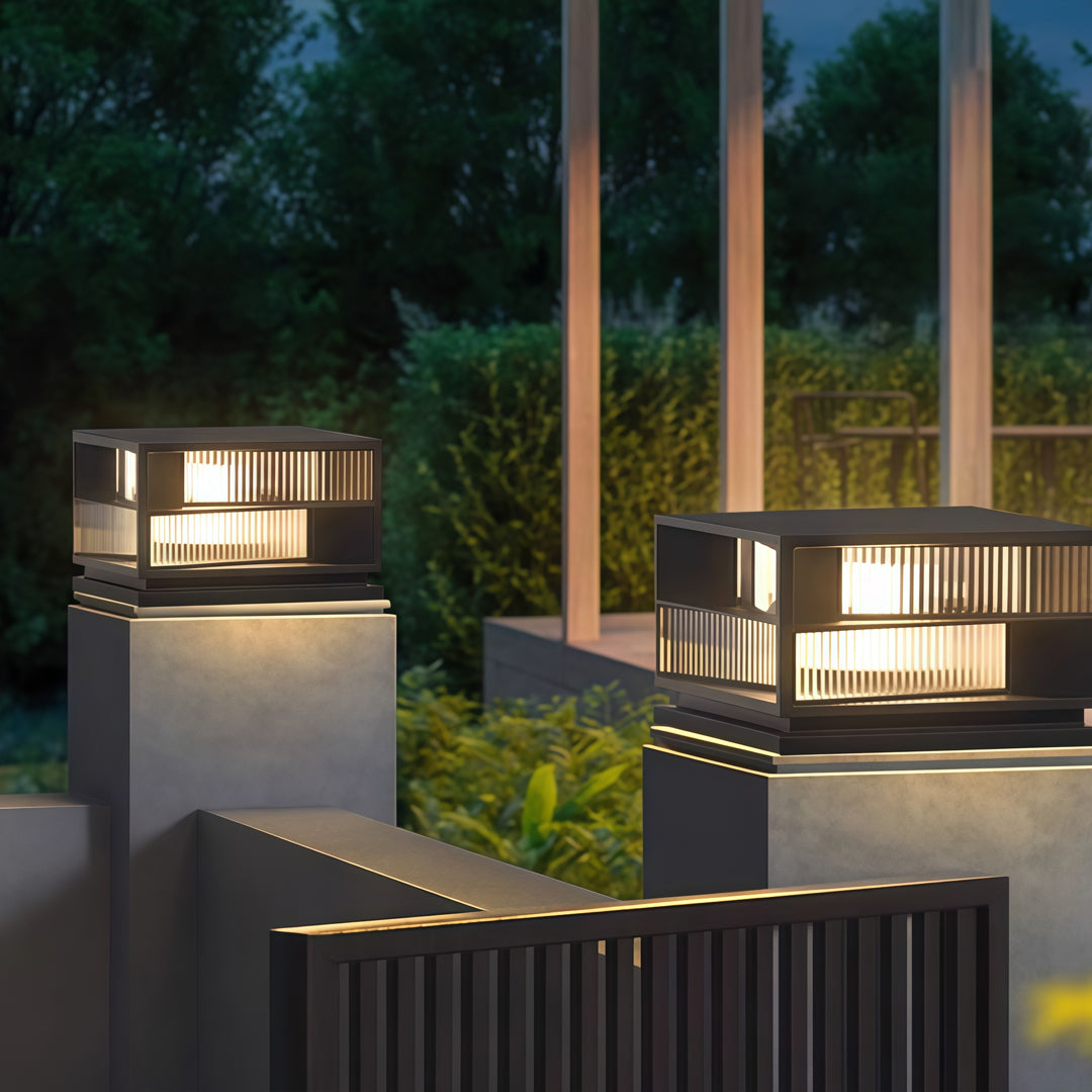 Black Waterproof LED Outdoor Pillar Light