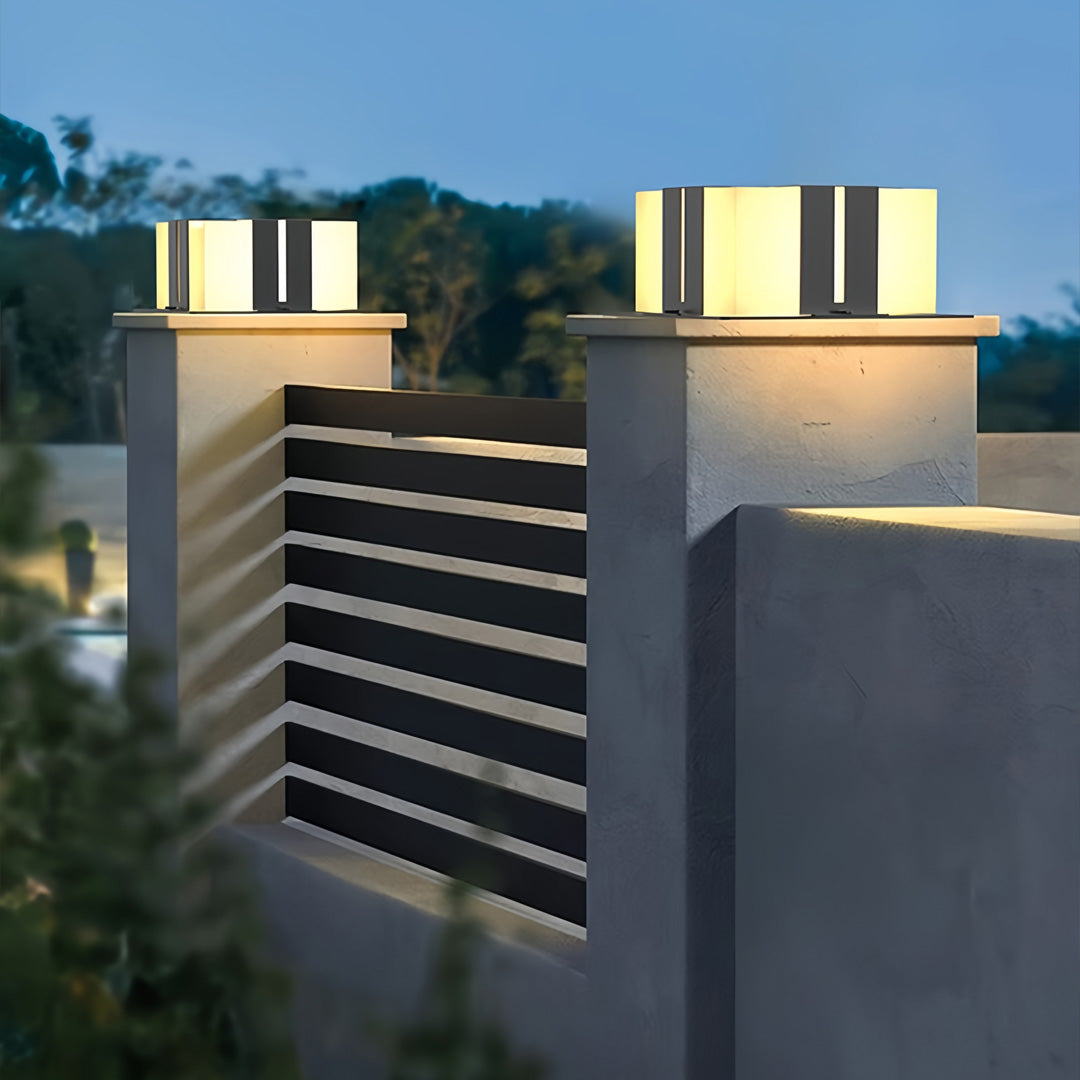 Outdoor Pillar Mounted Lights Landscape Fake Marble Lamp