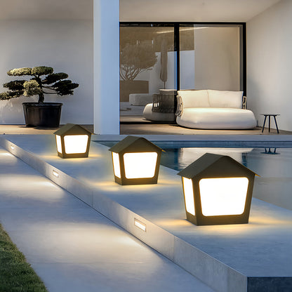 Deck Post Cap Lights Unique Shape Chic Outdoor Garden Post Lights