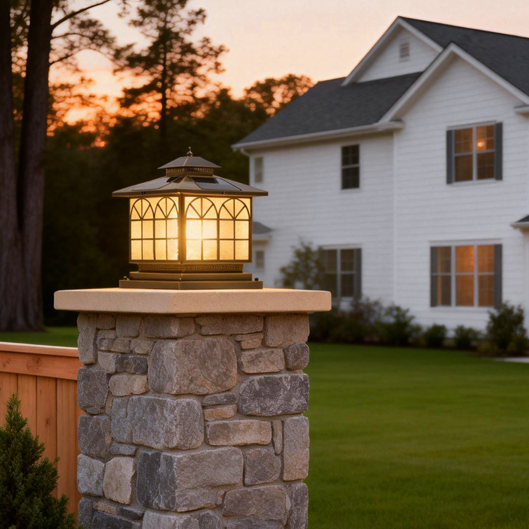 Copper Pillar Lights Classic Bronze Waterproof LED Light