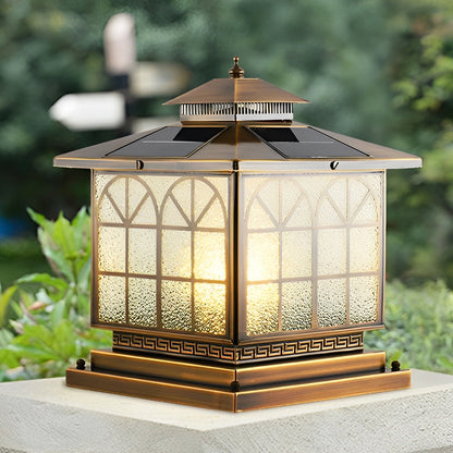 Copper Pillar Lights Classic Bronze Waterproof LED Light