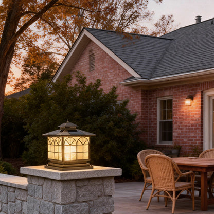 Copper Pillar Lights Classic Bronze Waterproof LED Light
