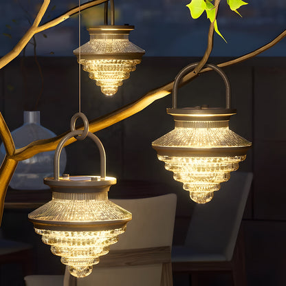 Cordless Acrylic Hanging Lanterns Waterproof Portable Solar Light