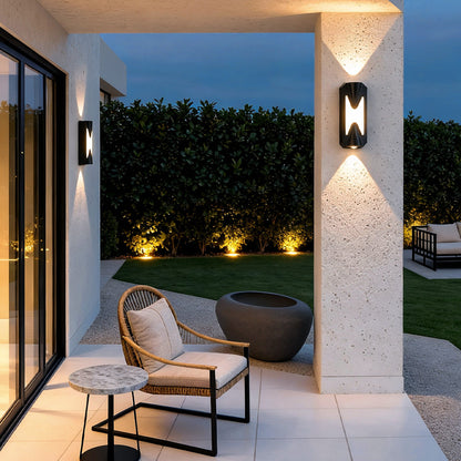 Up Down Outdoor Wall Light Geometric Minimalist Lamp
