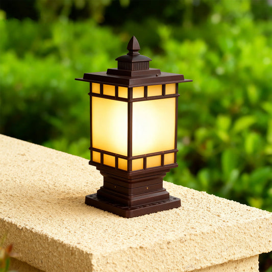 Metal Post Lights Waterproof LED Outdoor Vintage Garden Pillar Light