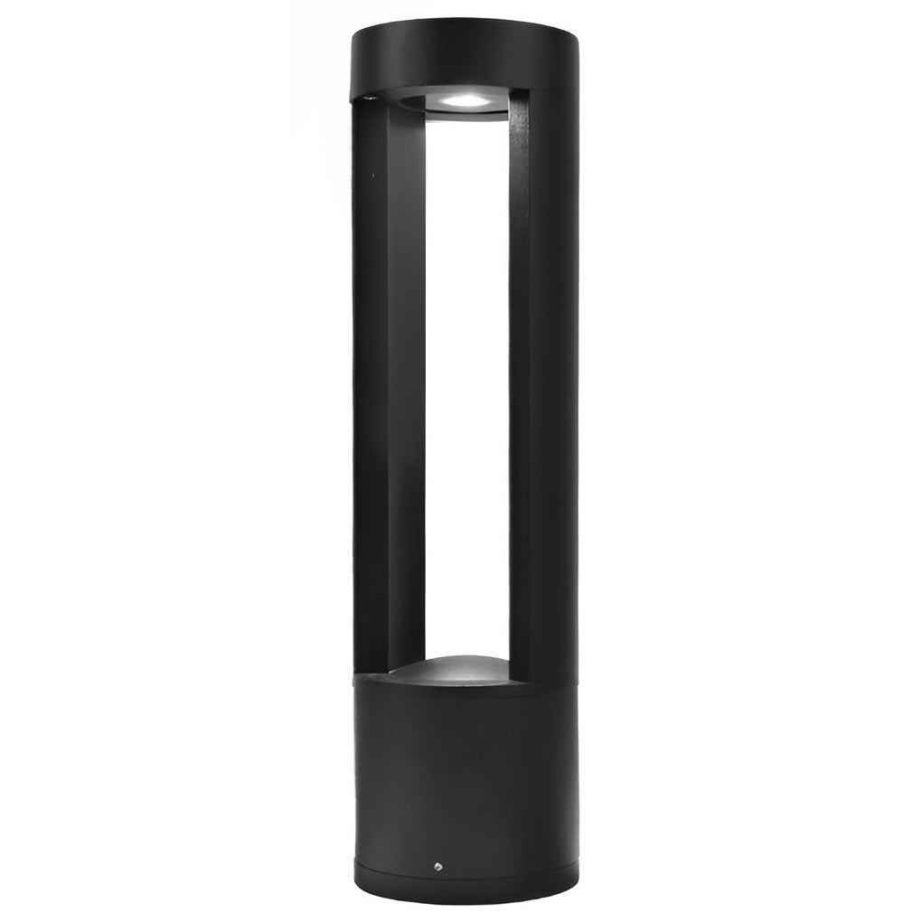 LED Light Bollard Outdoor Hollow Cylindrical Black Fixture