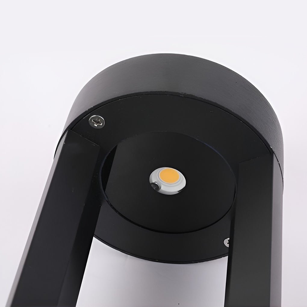 [Open-Box] Waterproof LED Outdoor Bollard Lights Hollow Cylindrical Black Lamp for Elegant Exterior Lighting