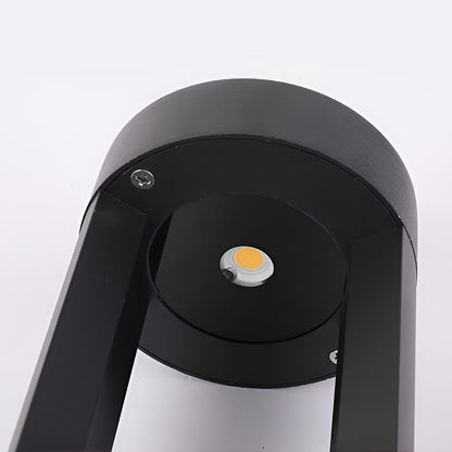 [Open-Box] Waterproof LED Outdoor Bollard Lights Hollow Cylindrical Black Lamp for Elegant Exterior Lighting