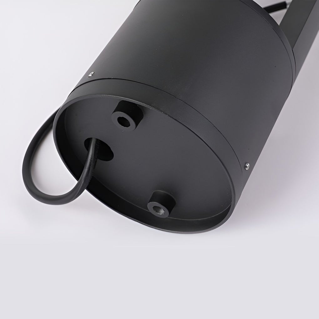 [Open-Box] Waterproof LED Outdoor Bollard Lights Hollow Cylindrical Black Lamp for Elegant Exterior Lighting
