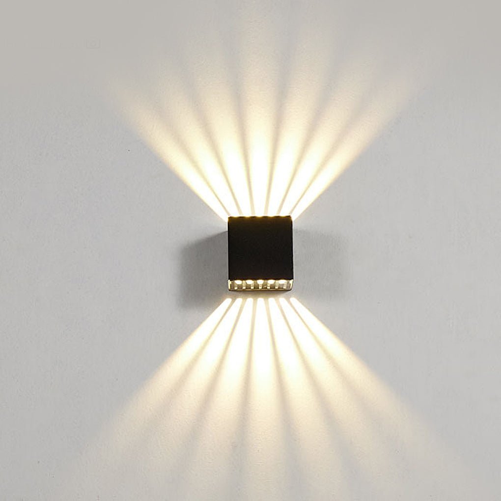 Black Square Outdoor Wall Lights Creative LED up and down Light