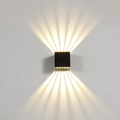 Black Square Outdoor Wall Lights Creative LED up and down Light