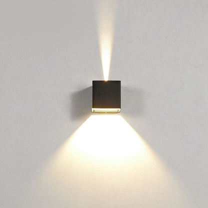 Black Square Outdoor Wall Lights Creative LED up and down Light