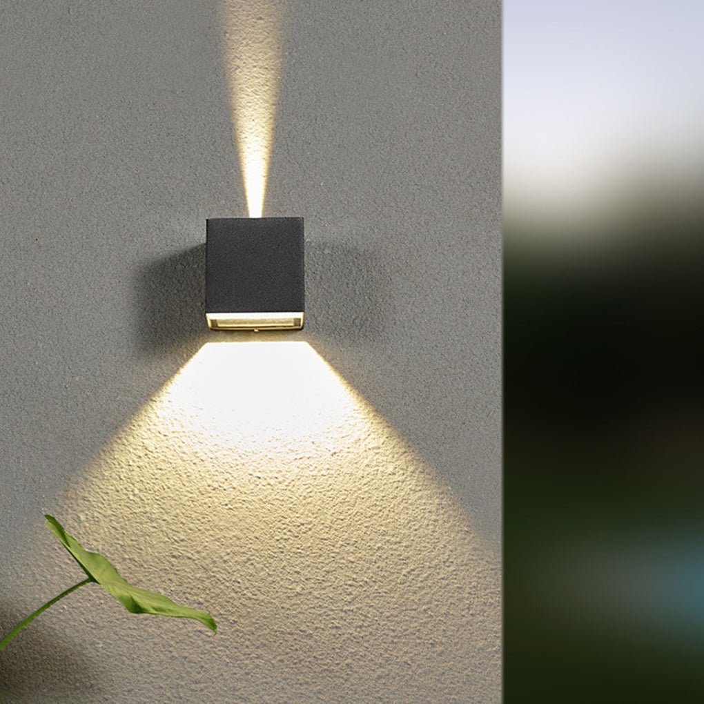 Black Square Outdoor Wall Lights Creative LED up and down Light