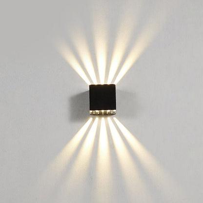 Black Square Outdoor Wall Lights Creative LED up and down Light