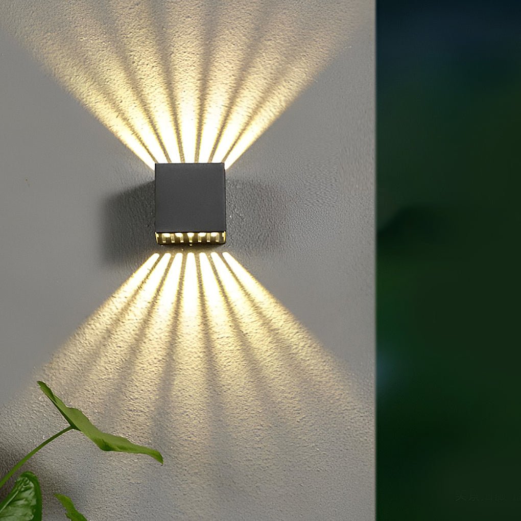 Black Square Outdoor Wall Lights Creative LED up and down Light