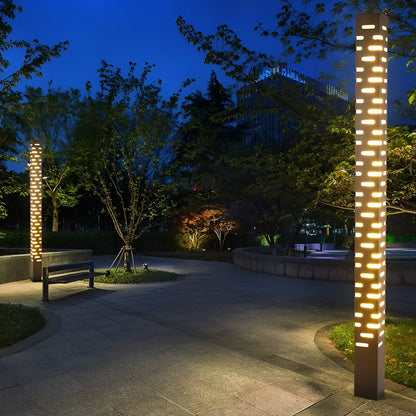 LED Garden Bollard Lights Modern Rectangular Outdoor Light