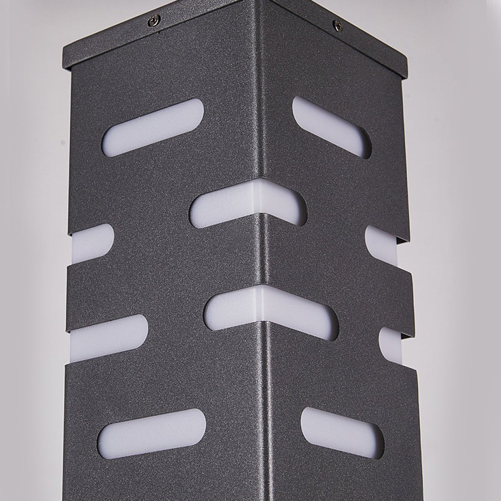 LED Garden Bollard Lights Modern Rectangular Outdoor Light