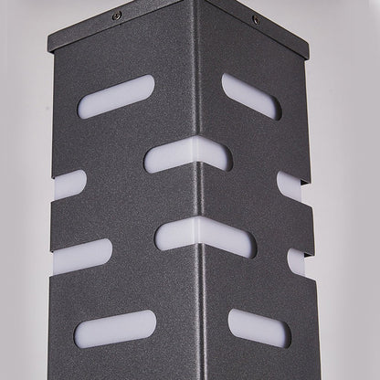 LED Garden Bollard Lights Modern Rectangular Outdoor Light