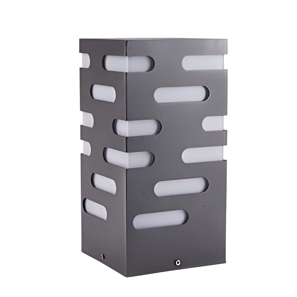 LED Garden Bollard Lights Modern Rectangular Outdoor Light