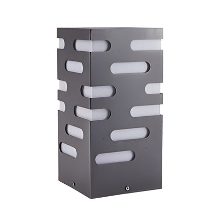 LED Garden Bollard Lights Modern Rectangular Outdoor Light