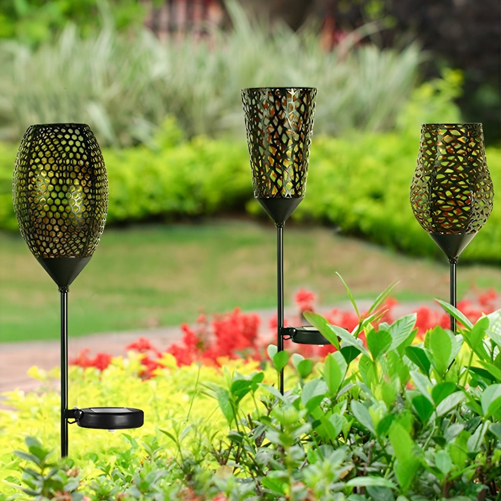 Vintage Red Wine Glass Solar LED Garden Lights Enchanting Outdoor Ambiance