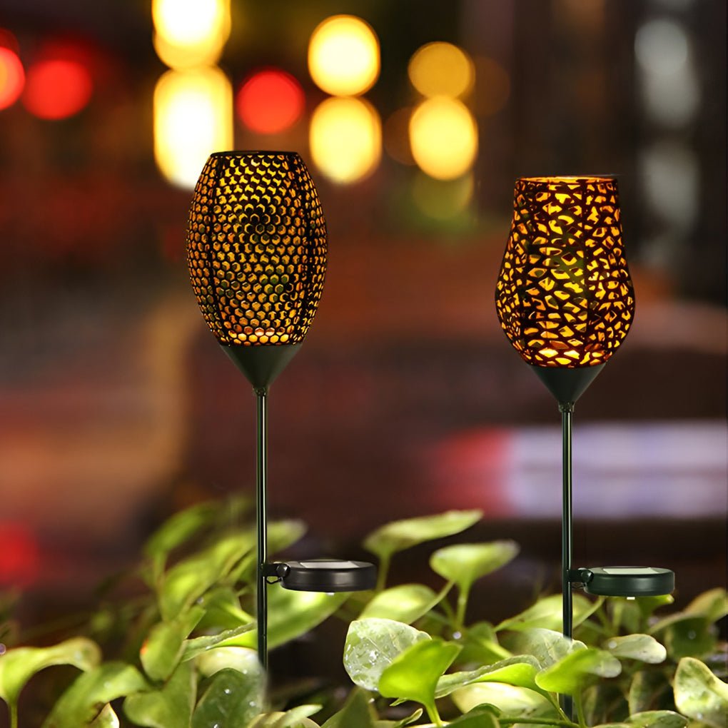 Vintage Red Wine Glass Solar LED Garden Lights Enchanting Outdoor Ambiance