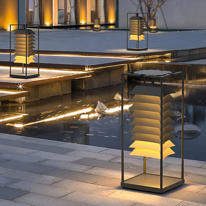 Freestanding Layered LED Pillar Light Outdoor Waterproof Garden Lamp