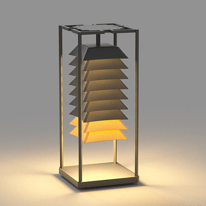 Freestanding Layered LED Pillar Light Outdoor Waterproof Garden Lamp
