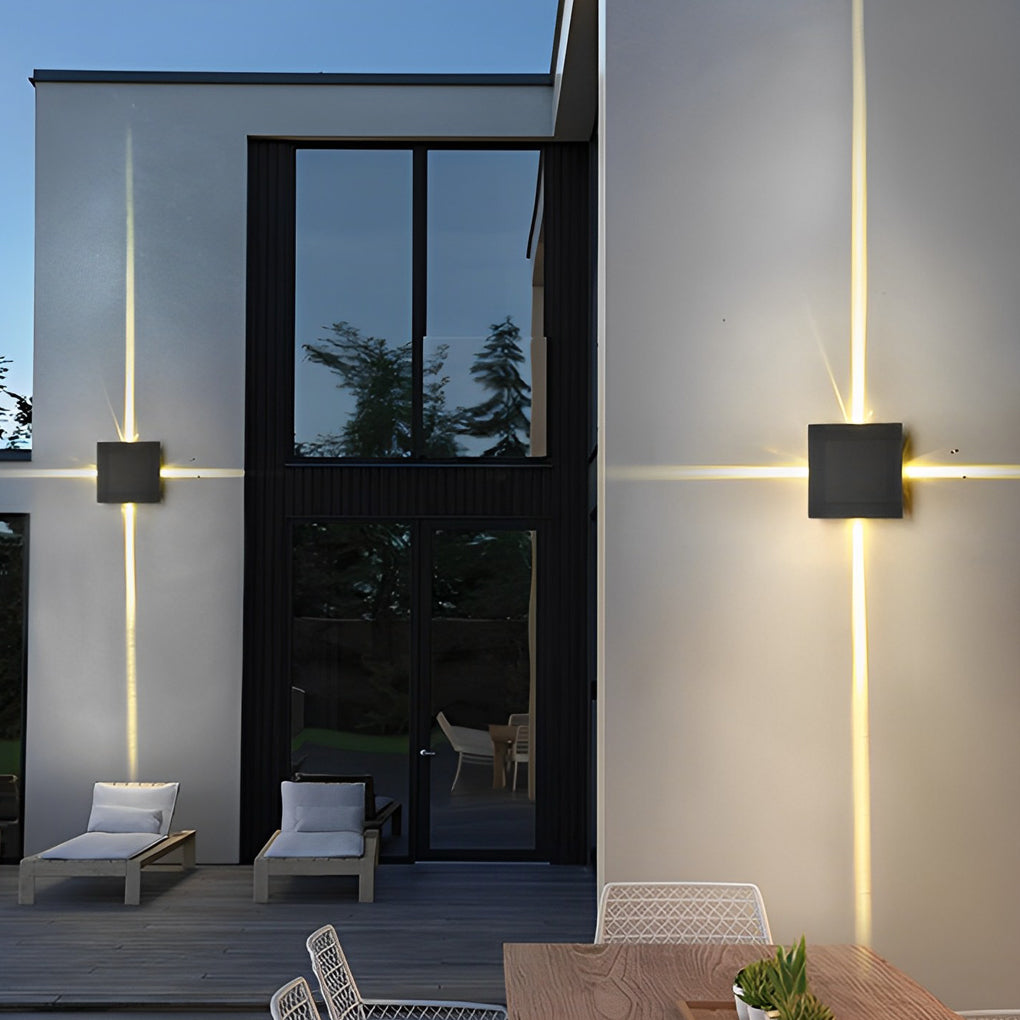 Cross Light Beams Wall Sconce Minimalist Unique Outdoor Light